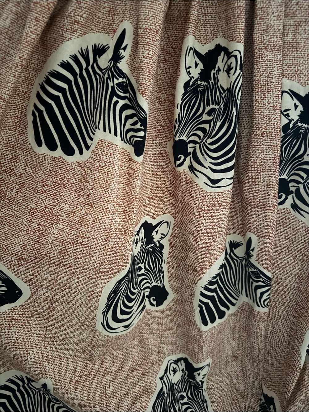 Anthropologie Tan Midi Skirt with Zebra Head Print - Picture 9 of 11